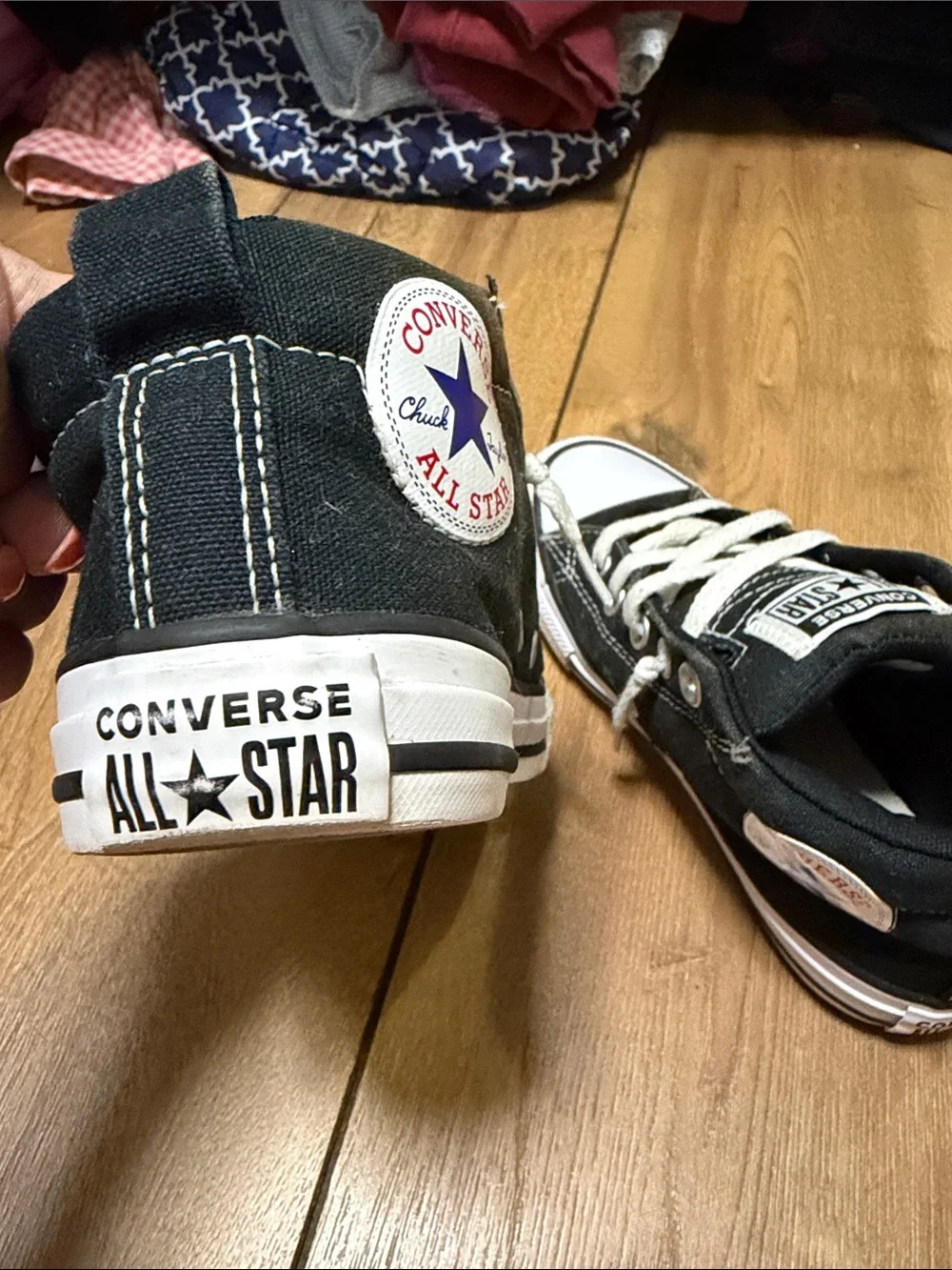Converse Kids Black and White High Top Sneakers